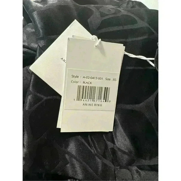 New NWT Anine Bing Spencer Washed Freja Butterfly Black Silk Dress $600 - Picture 5 of 5